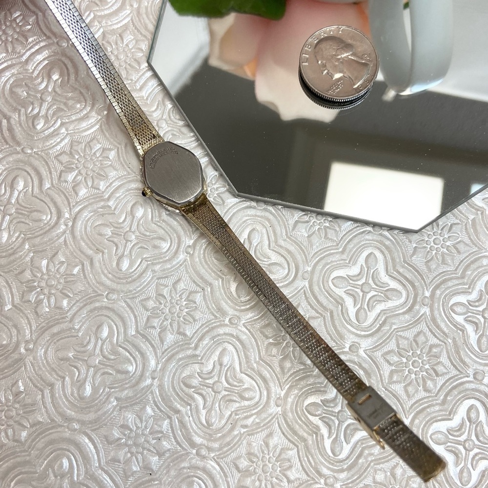 Vintage Lucien Piccard Diamond & Ruby Accented Bezel Dainty Cocktail Watch - Picture 10 of 16